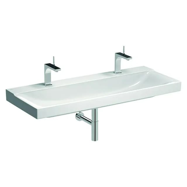 Geberit Waschtisch Xeno2 120x48cm, 2 HL, o. ÜL, weiß KeraTect