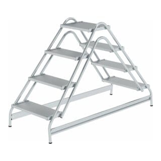 MUNK Aluminium-Arbeitspodest beidseitig begehbar Aluminium 2 x 4 Stufen
