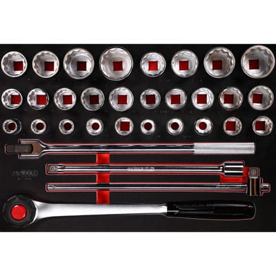 KS Tools 3/4" Steckschlüssel-Satz in Schaumstoffeinlage, 32-tlg