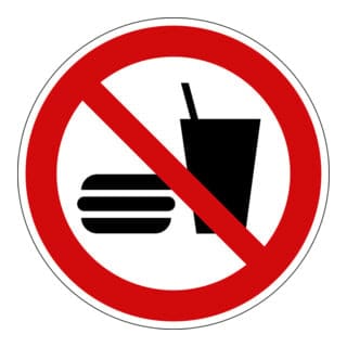 Eichner Verbotsschild Essen und Trinken verboten 20 cm Alu