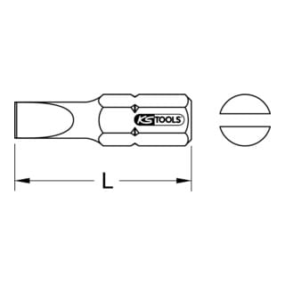 KS Tools 1/4" Schlitz-Bit 5mm, 25mm, S2