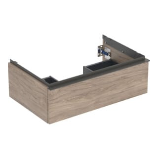 Geberit Waschtischunterschrank iCon 74x24,7x47,6cm, nussbaum/Griff lava matt