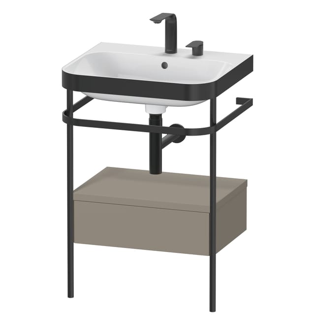 Duravit Möbelwaschtisch-Kombi Happy D.2 Plus 57,5x49cm, 2 HL, st-g m, m Konso, 1 Lad