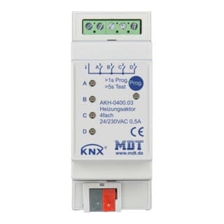 MDT technologies Heizungsaktor 4-fach 2TE REG, 24-230VAC AKH-0400.03