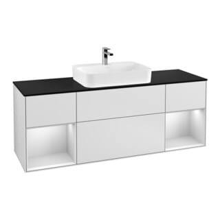 V&B Waschtischunterschrank Finion 160x60, Pl b m, Reg wh. m Lac, wh. m Lac