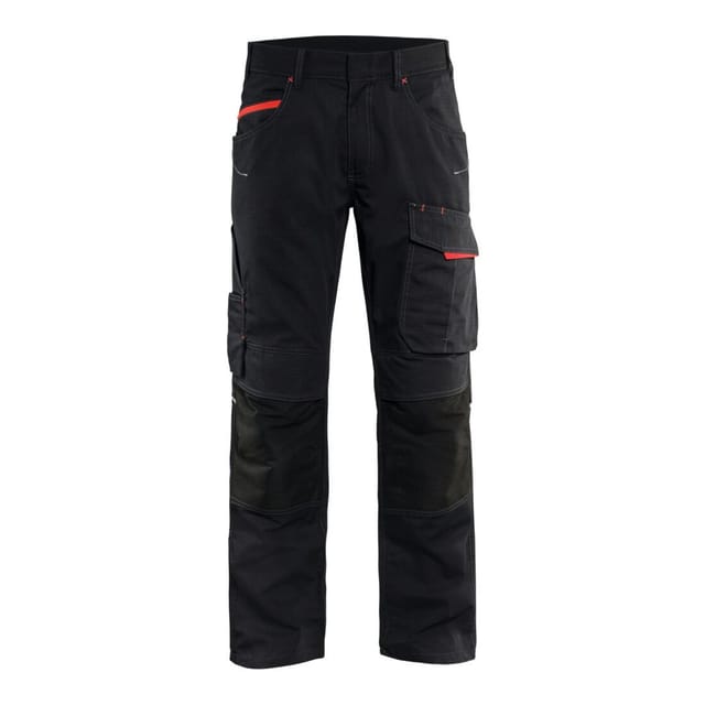 BLAKLÄDER Service Bundhose Damen Service Plus, schwarz / rot, Konfektionsgröße DE: 36