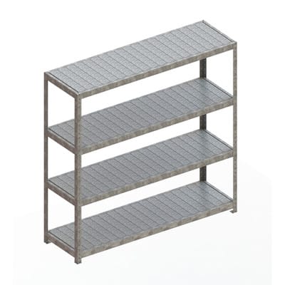Meta Weitspannregal Speed Rack 1970 x 2000 x 600 mm verzinkt + 4 Fachebenen + Stahlpaneelen