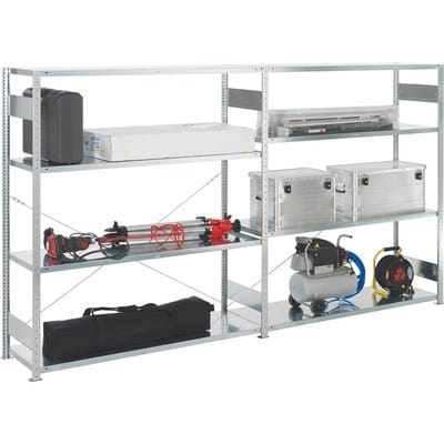 Meta Steckregal Anbauregal S3 CLIP 200 AR 2000 x 1500 x 600 mm verzinkt + 4 Böden