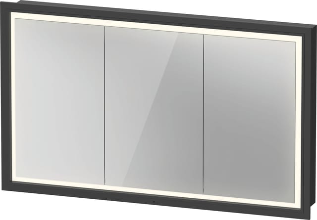 Duravit Spanplattenschraube mit Türanschlag L-Cube LED, 120x70x15,5cm, graphit matt