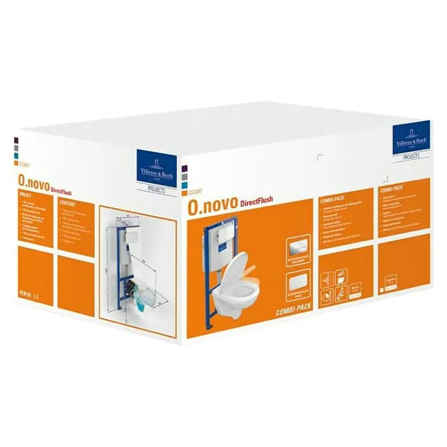 V&B Wand-WC-Combi-Pack O.NOVO m WC-Elem., Betätigungsplatte u Sitz, weiß