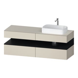 Duravit Waschtischunterschrank Qatego 160x55x60cm, E sw/tau m, Pl, Beck. re
