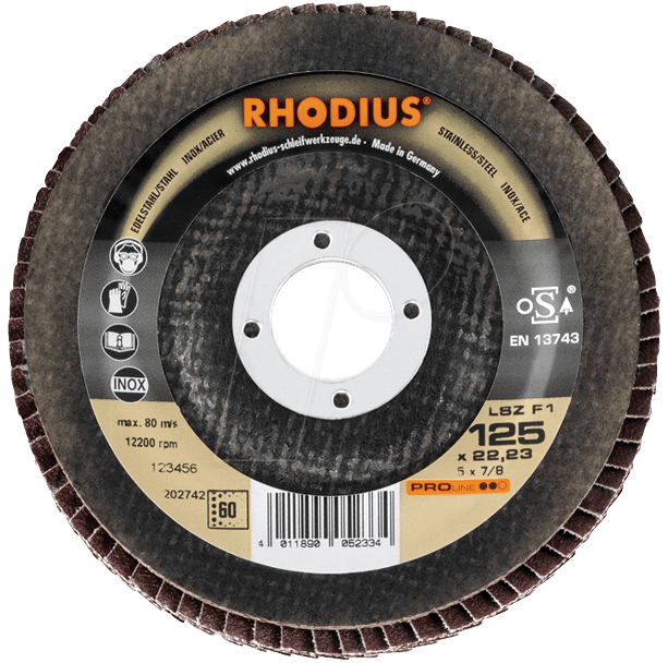RHODIUS Lamellenschleifscheibe LSZ F1 125mm K 120