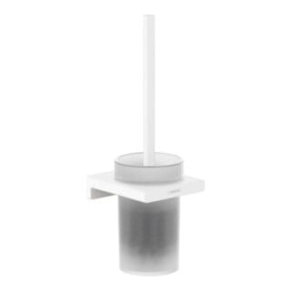hansgrohe WC-Bürstengarnitur AddStoris Wandmontage, Metall, Glas, mattweiß