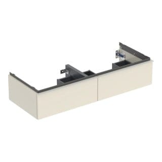 Geberit Doppelwaschtisch-Unterschrank iCon 118,4x24,7x47,6cm, 2 L, sa hgl/Gr. sa ma