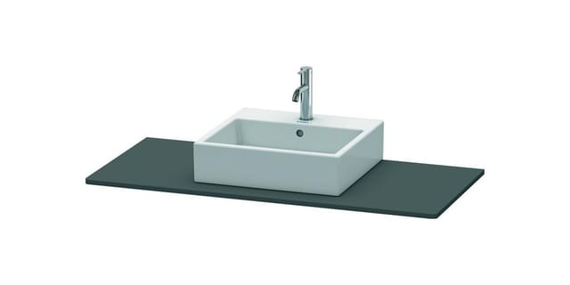 Duravit Konsole XSquare 120x55cm, Graphit matt, mit 1 Ausschnitt