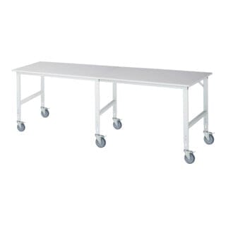Rau Fahrbarer Arbeitstisch (HV) Tom (6 LR), B3000xT1000xH910-1230mm, M-Platte-22mm