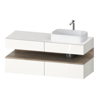 Duravit Waschtischunterschrank Qatego 140x55x60cm, E Ma/w g, Pl, Beck. re