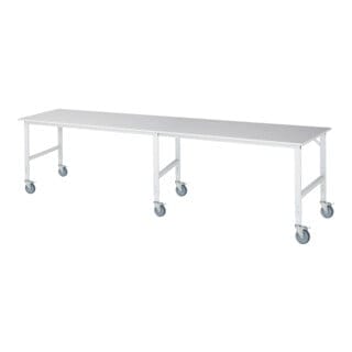Rau Fahrbarer Arbeitstisch (HV) Tom (6 LR), B4000xT1000xH910-1230mm, M-Platte-22mm