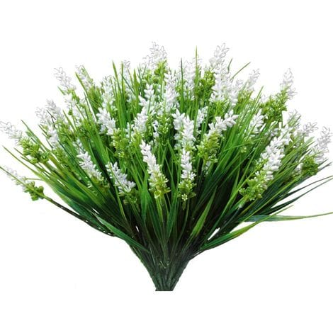 10 Realistische Künstliche Lavendelpflanzen - Dekorative Pflanzen Für Haus Und Garten, Geschenkidee Für Veranda, Terrasse, Hochzeit (weiß)