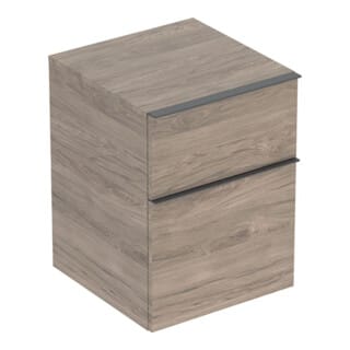 Geberit Seitenschrank iCon 45x60x47,6cm, 2 Laden, nuss/Griff la. ma