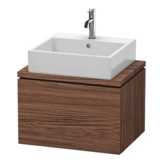 Duravit Waschtischunterschrank Compact L-Cube 62x47,7cm, Nussb dkl., f Kons, 1 Auszug