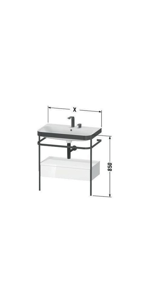 Duravit Möbelwaschtisch-Kombi Happy D.2 Plus 77,5x49cm, 1 HL, w m, m Konso, 1 Lad
