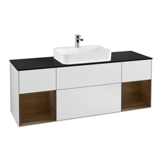 V&B Waschtischunterschrank Finion 160x60, Pl bla m, Reg wal ven, wh. m Lac