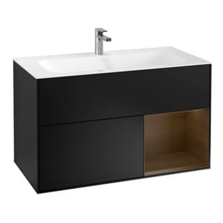 V&B Waschtischunterschrank Wandbeleuchtung Finion 99,6x59,1cm, Reg re wal ven, bla m Lac