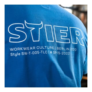 STIER Heavy Tee Logo Capsule organic cotton L Indigo Blue