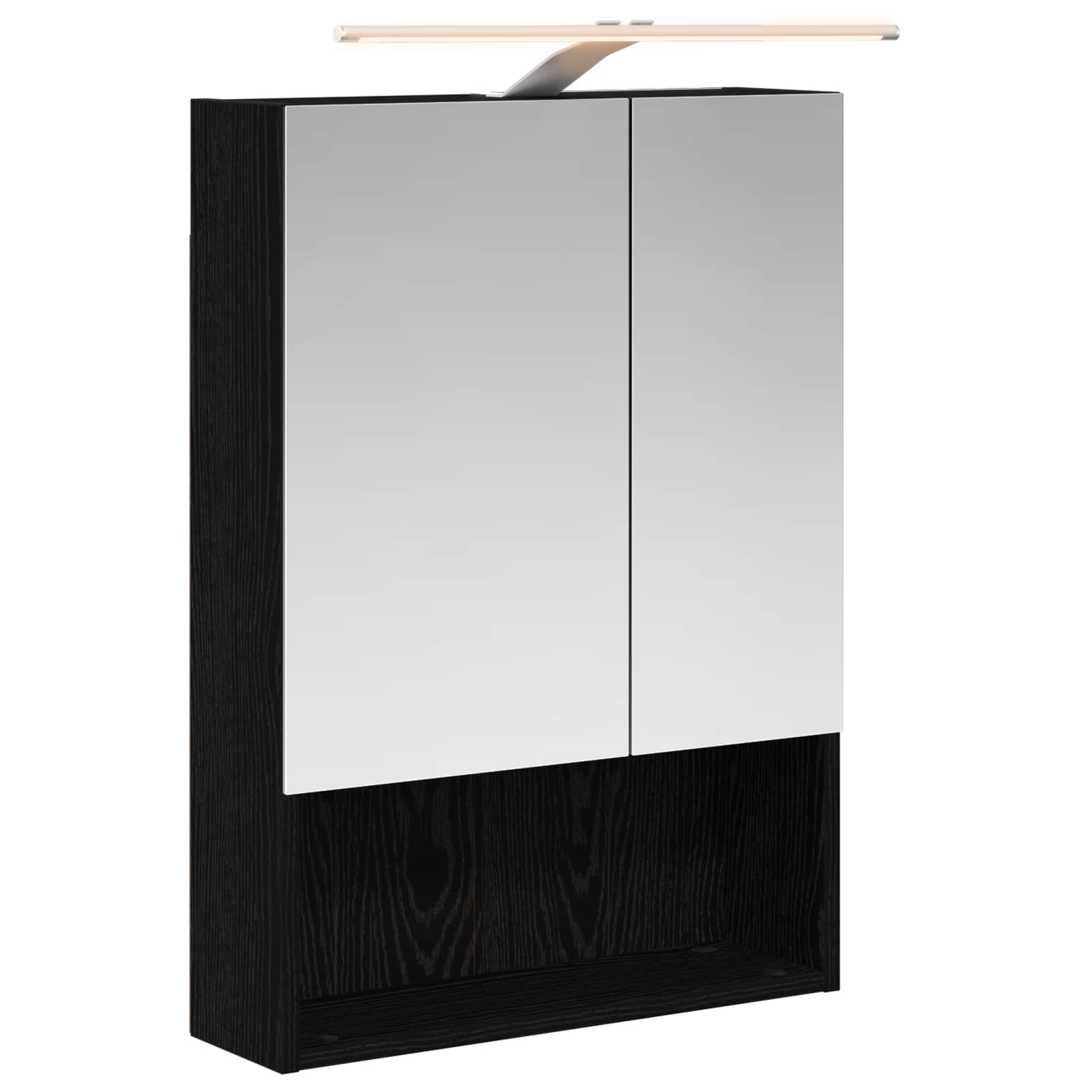 Badezimmerspiegelschrank Schwarz Eichen-optik 50 X 14,5 X 70 Cm Vidaxl