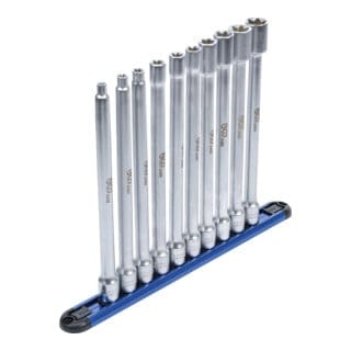 BGS Steckschlüssel-Einsatz-Satz E-Profil 70026, XXL, Antrieb Innenvierkant 10 mm (3/8"), SW E6 - E20, 10-tlg.
