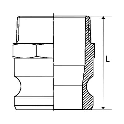 Riegler Kamlok-Schnellkupplungsstecker mit AG, Typ F, ES 1.4401, R 1