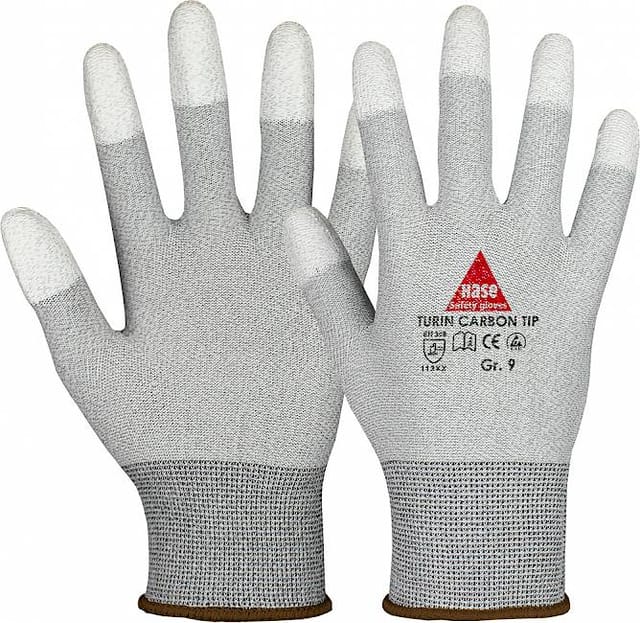 Hase Turin Carbon Tip (Esd) Montagehandschuh aus Nylon-/Carbonfeinstrick Größe 11