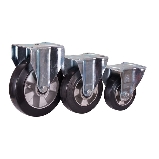 VARIOfit Bockrolle Elastikvollgummi 200 x 50 mm schwarz