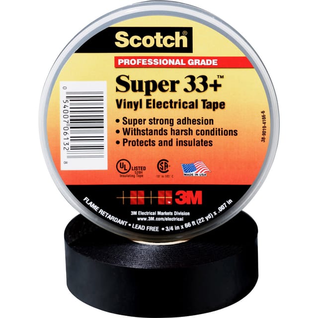 3M Deutschland PVC Elektro-Isolierband 19 mm x 33 m, sw ScotchSuper33+ 19x33