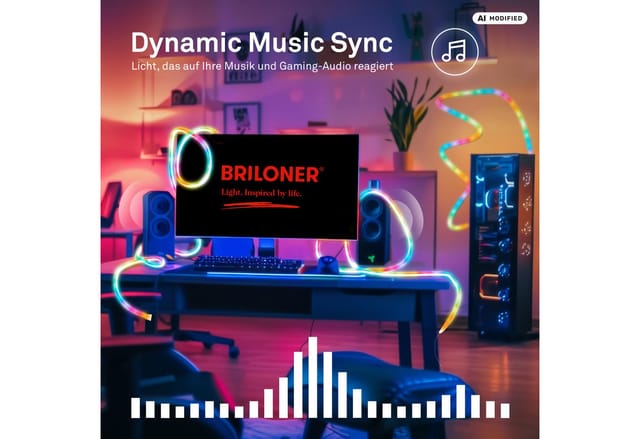 Briloner Led Band Fernbedienung 3m 8w Rgbic Farbwechsel Musiksensor Weiß - Led Stripe Wohnzimmer Party Gaming