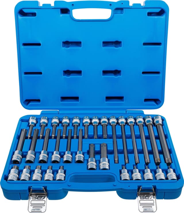 BGS Bit-Einsatz-Satz Antrieb Innenvierkant 12,5 mm T-Profil (für TX) 32-tlg.