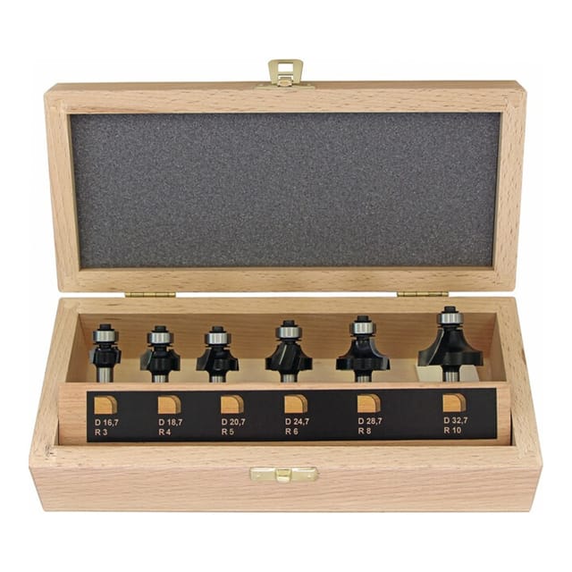 Abrundfräsersatz 973CT06A03 HM Schaft-D.8mm 6-tlg.
