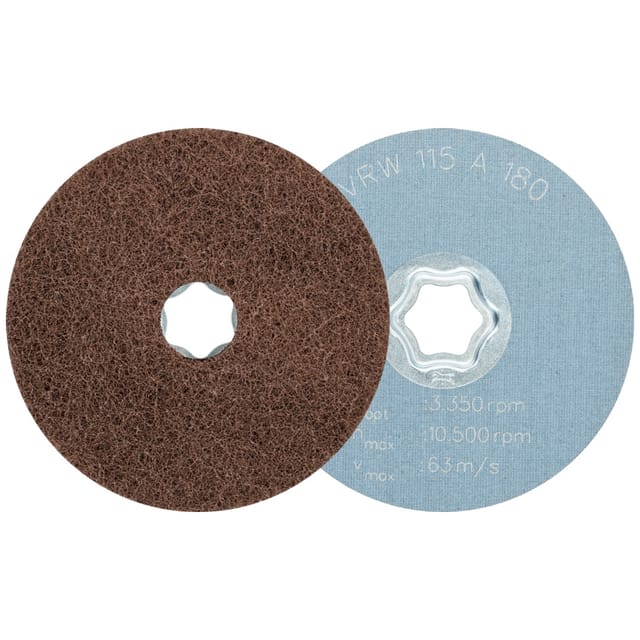 PFERD TOOLS COMBICLICK weiche Vliesronde CC Ø 115 mm A180 zum reinigen und satinieren mit Winkelschleifer
