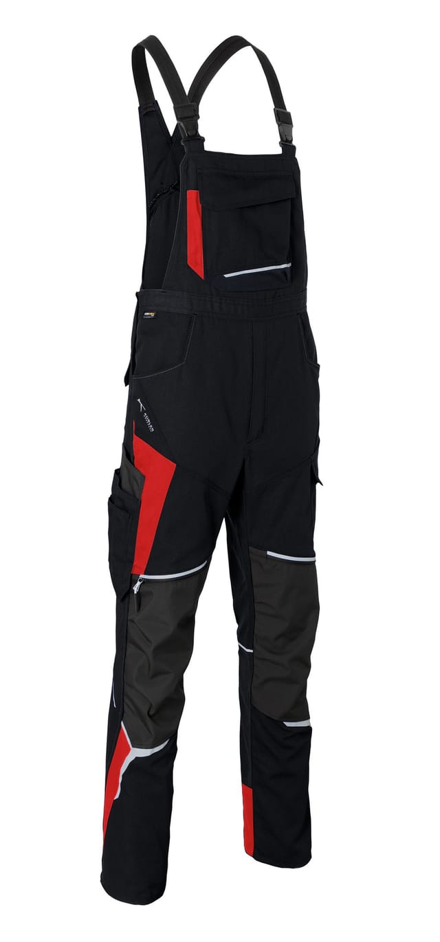 Kübler Latzhose BODYFORCE PSA 2 schwarz/mittelrot Form 3125 Größe 25