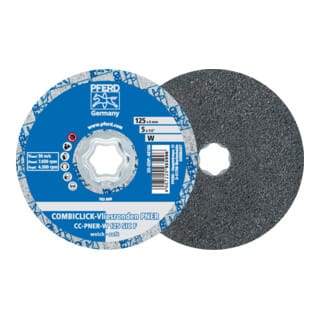 PFERD TOOLS COMBICLICK verpresste Vliesronde CC PNER Ø 125 mm Weich SIC Fein für Finish