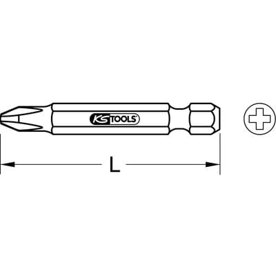 KS Tools 1/4" TiN Bit, 50mm, PH3