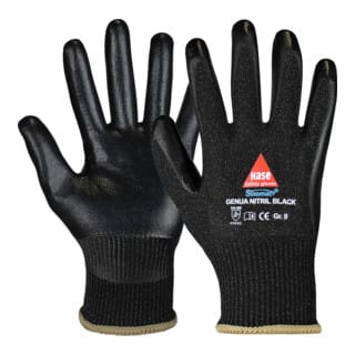 Hase Genua Nitril Black Schnittschutzaus Sinomac® Hybridgarn Größe 8
