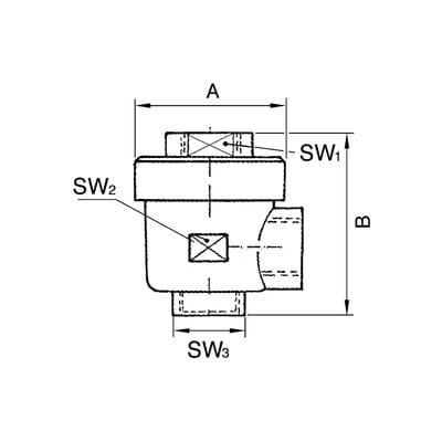 Riegler Schnellentlüftungsventil, G 1/8, SW1 14, SW2 14, SW3 14