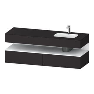 Duravit Einbauwaschtisch-Möbel-Set Qatego 160x50x60cm, Kon-WTU, B, B r, w m/Gr m