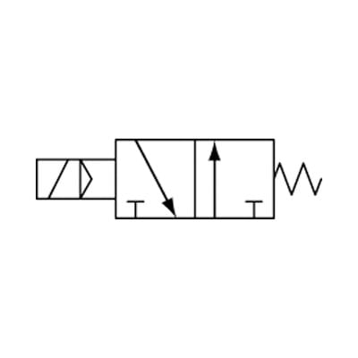 Riegler 3/2-Wegeventil elektropneum., monost., NO, G 1/8, 24VDC, 750l/min