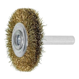 Lessmann Schaft-Rundbürste Stahldraht, vermessingt 0,25 mm, Bürsten-⌀xBesatzbreite: 70X10 mm