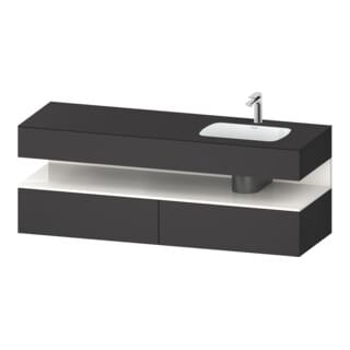 Duravit Einbauwaschtisch-Möbel-Set Qatego 160x50x60cm, Kon-WTU, B, B r, w g/Gra ma