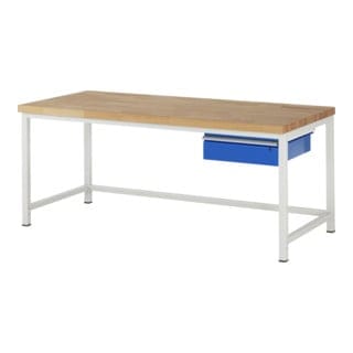 Rau Werkbank höhenverstellbar 8001A1, B2000xT900xH840-1040mm, 1x Schublade-TA