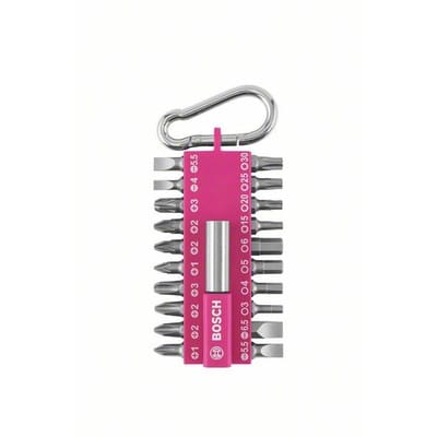 Bosch 21-teiliges Schrauberbit-Set mit Snap-hook (pink) Ausstellerversion